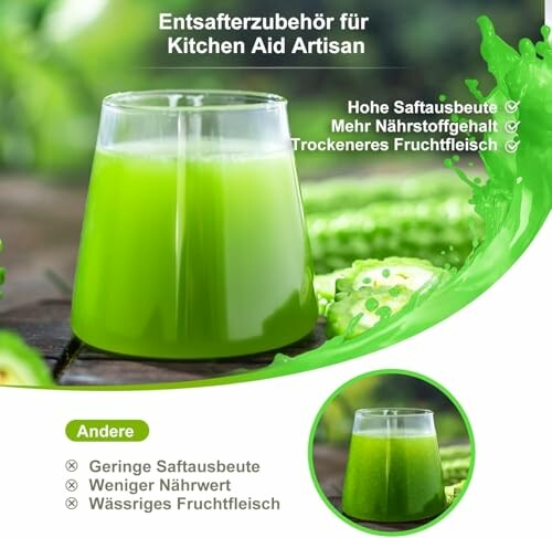 Verre de jus vert avec des avantages nutritionnels