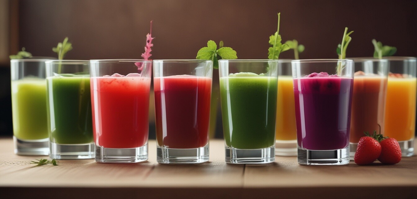 Un assortiment de jus frais