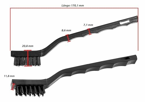 Brosse de nettoyage en plastique avec dimensions.